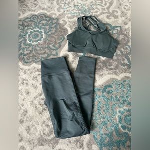 Alphalete Rereleased Charcoal Halo Leggings (m fits like s) & Revival Bra (s)